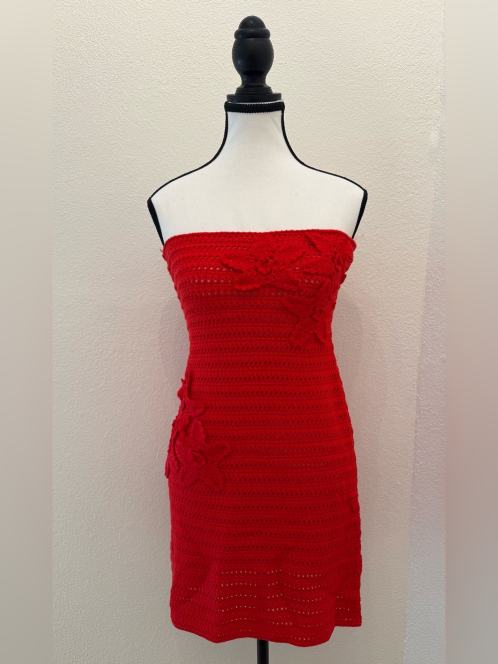 Peppermayo Strapless Crochet Dress